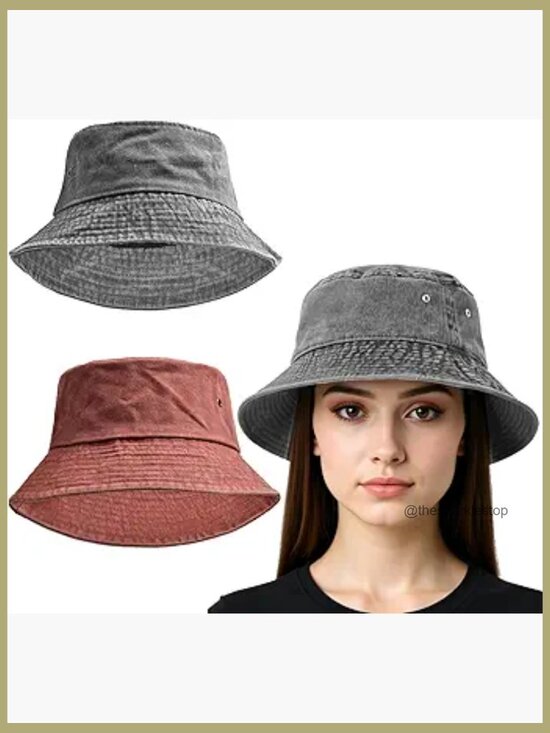 100% Cotton Packable Bucket Hat Sun Protection Wide Brim main image 5